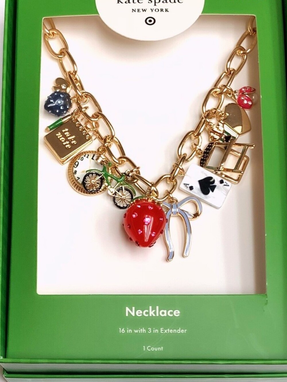 Kate Spade Gold Charm Necklace with Multiple Charms